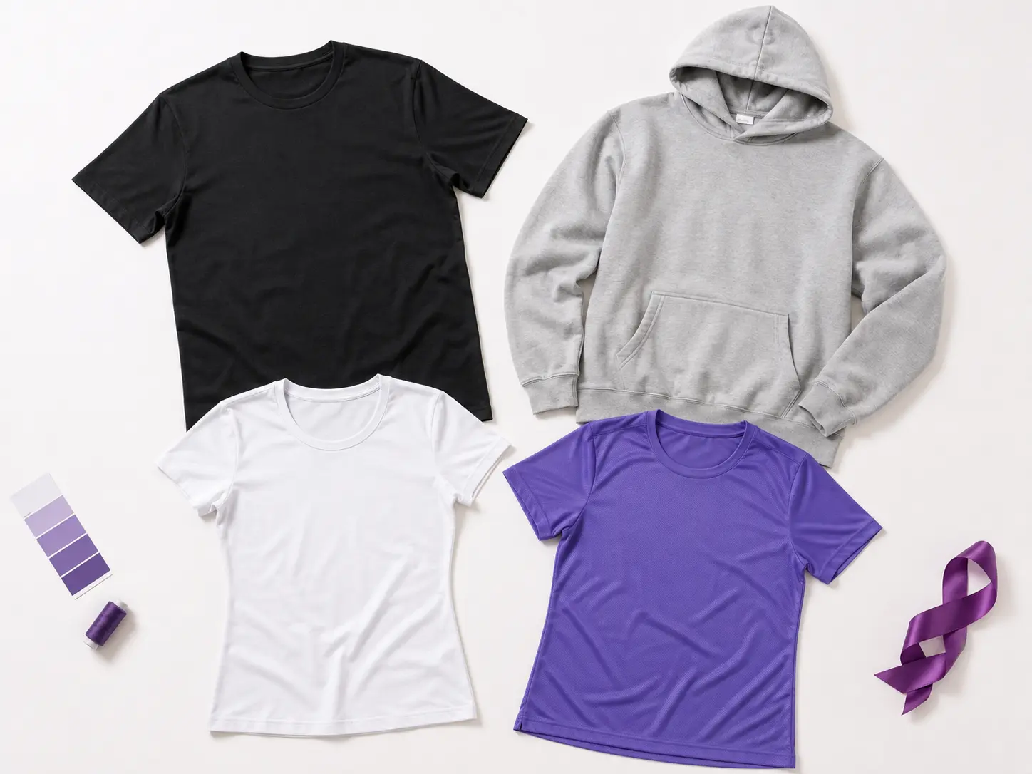 Exemplos visuais de camisetas e moletom que podem receber personalização